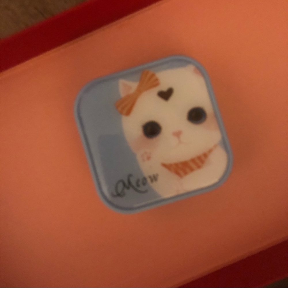 Blue kitty contact lens case